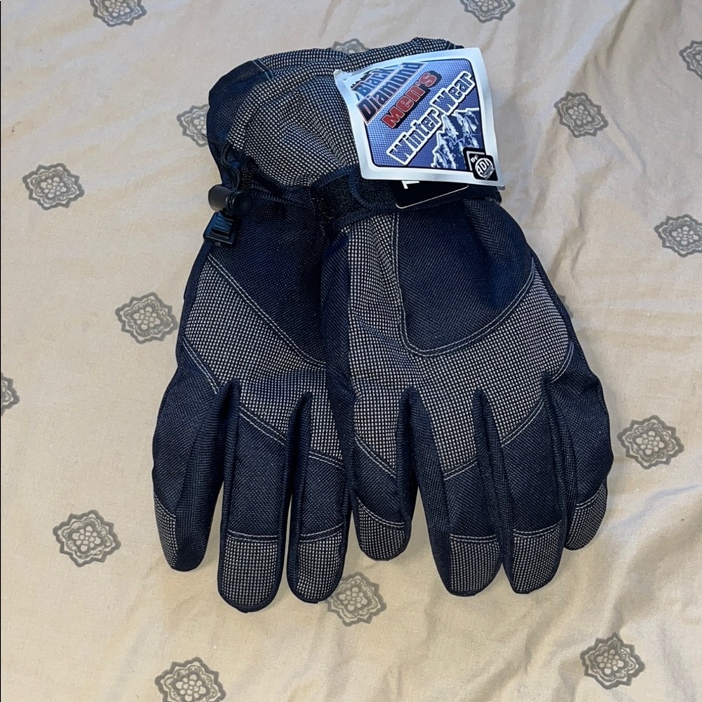 Black Diamond Men's Dark Blue and Light Gray Gloves